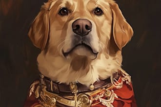 draw a cute pet, cat, dog portrait