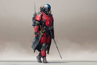 create sci fi character illustration or sci fi character