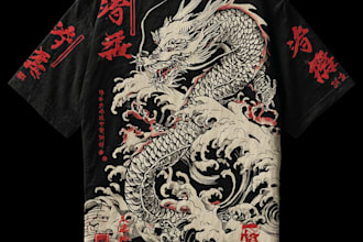 create stunning japanese style tattoo t shirt design