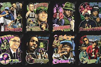 design a custom 90s vintage bootleg t shirt for your streetwear brand