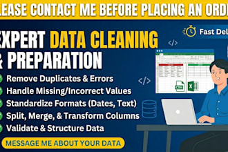 clean, format, and prepare your data for analysis