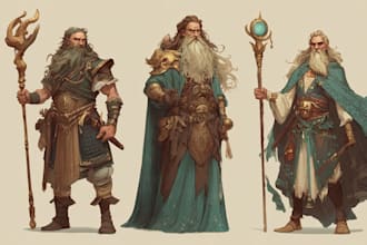 design art, fantasy character for party character art