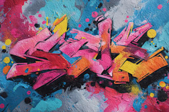 manually design graffiti street art canvas