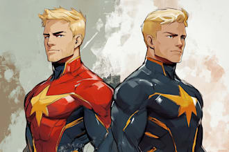 draw you as a custom superhero character in comic style