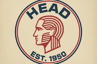 design a unique vintage head logo