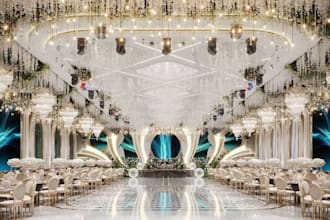 redesign wedding hall,stage render,interior design,ceremony arch,layout planning