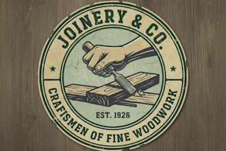 design a professional vintage joinery logo