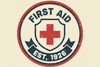 design a professional vintage first aid logo
