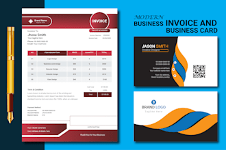 do business card and invoice design template
