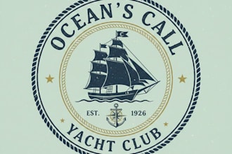 design an elegant vintage yacht logo