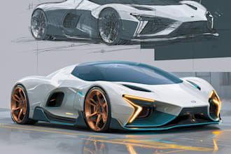 sketch and design concept car for your project