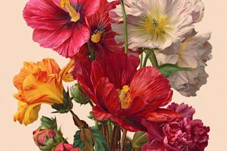 draw a realistic botanical art of your favorite flower