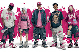 draw hip hop, streetwear, urban, graffiti, cartoon art