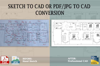 do autocad drafting, 2d floor plan and PDF to cad conversion