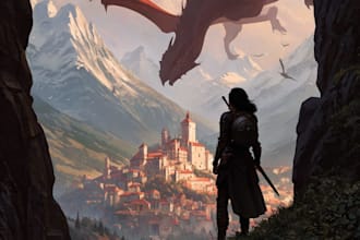 illustrate fantasy book cover, children book cover design