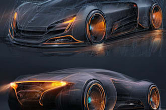 sketch and design concept car for your project