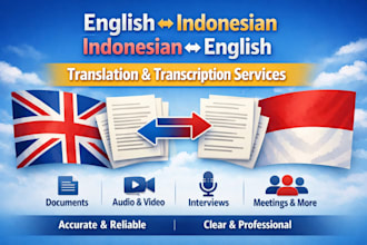 translate or transcribe anything in indonesian and english
