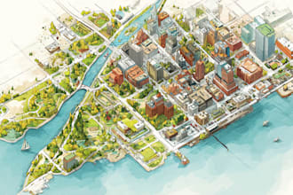 design high quality vector map of any area