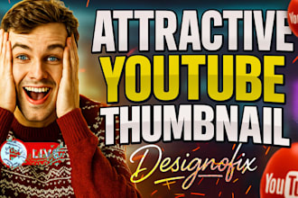 design attractive click bait amazing youtube thumbnail