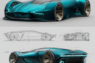 sketch and design concept car for your project