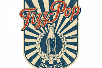 design a refreshing vintage soda brand logo