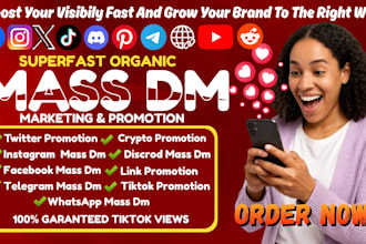 tiktok promotion twitter promotion telegram mass dm instagram dms and marketing