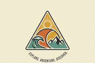design a unique vintage triangle logo
