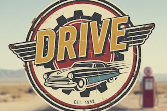 design a bold vintage drive logo