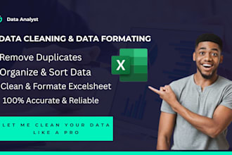 clean excel data, remove duplicates, and fix errors