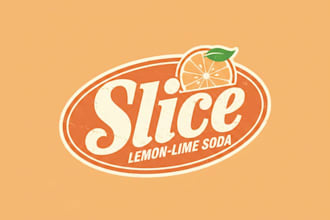 design a refreshing vintage lemon and lime slice logo