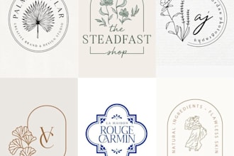 design minimalist feminine chic boho hand drawn luxury logo
