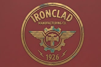 create bold vintage factory logo for your business