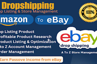 set up amazon to ebay drop shipping store for you a to z and build
