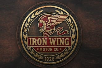 draw strong vintage helmet brand logo for your business