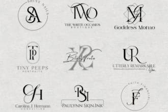 create a luxury monogram initials logo for photographers