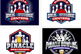 make modern luxury bowling logo design
