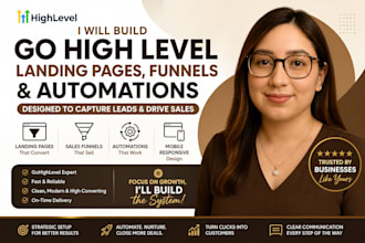 build gohigh level sales funnel, landing page and automation