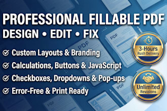 create, design or redesign your digital editable fillable PDF form
