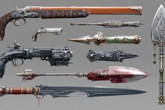 create weapon design and illustration