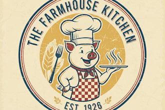 design a delicious vintage food logo