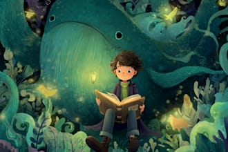 draw magical children storybook illustrations and character designs