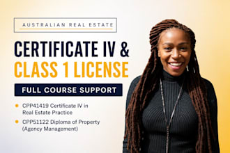 do real estate certificate iv, class 1 license course, property, agency diploma