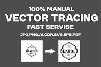 do vector tracing, logo to vector, image or sketch to vector