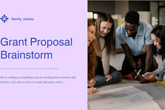 write business plan, grant proposal and funding pitch