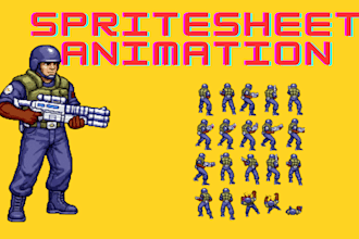 create 2d pixel art spritesheet character animation, rpg video game sprites