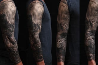create attractive realism sleeve tattoo designs