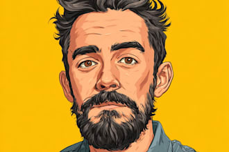 cartoon flat vector art or portrait