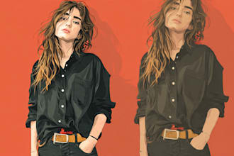 draw your amazing realistic vector portrait