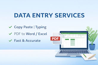 do data entery,copy paste and typing work accurately