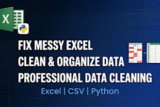 do data cleaning and fix messy excel or CSV files